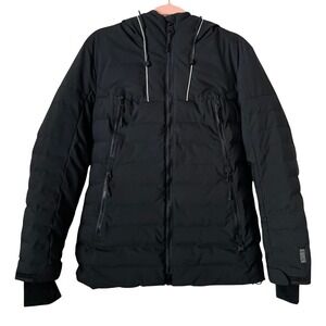 NILS Ski Snow Jacket Womens Size 8 Black Waterproof Insulated Hooded Outdoors